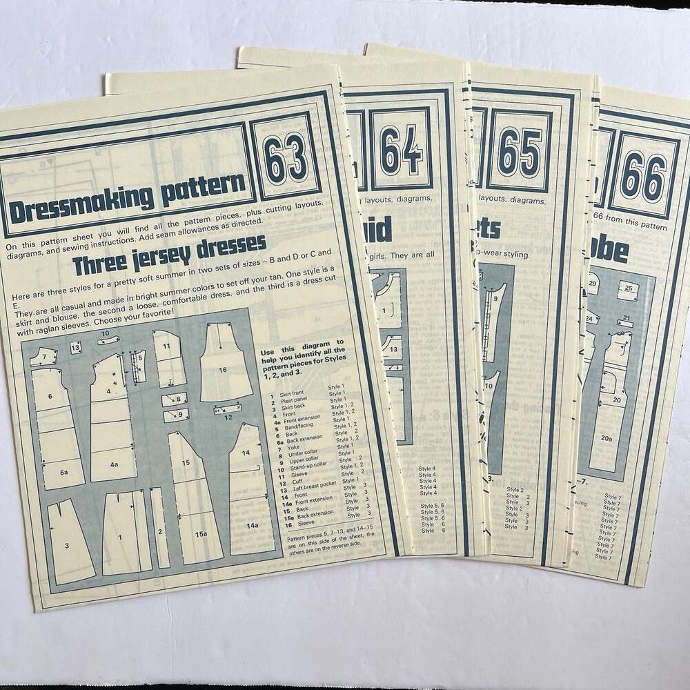 Vintage Designer Sewing Patterns Uncut Lot Of 4 Dresses Plaid Jackets Summer 70s